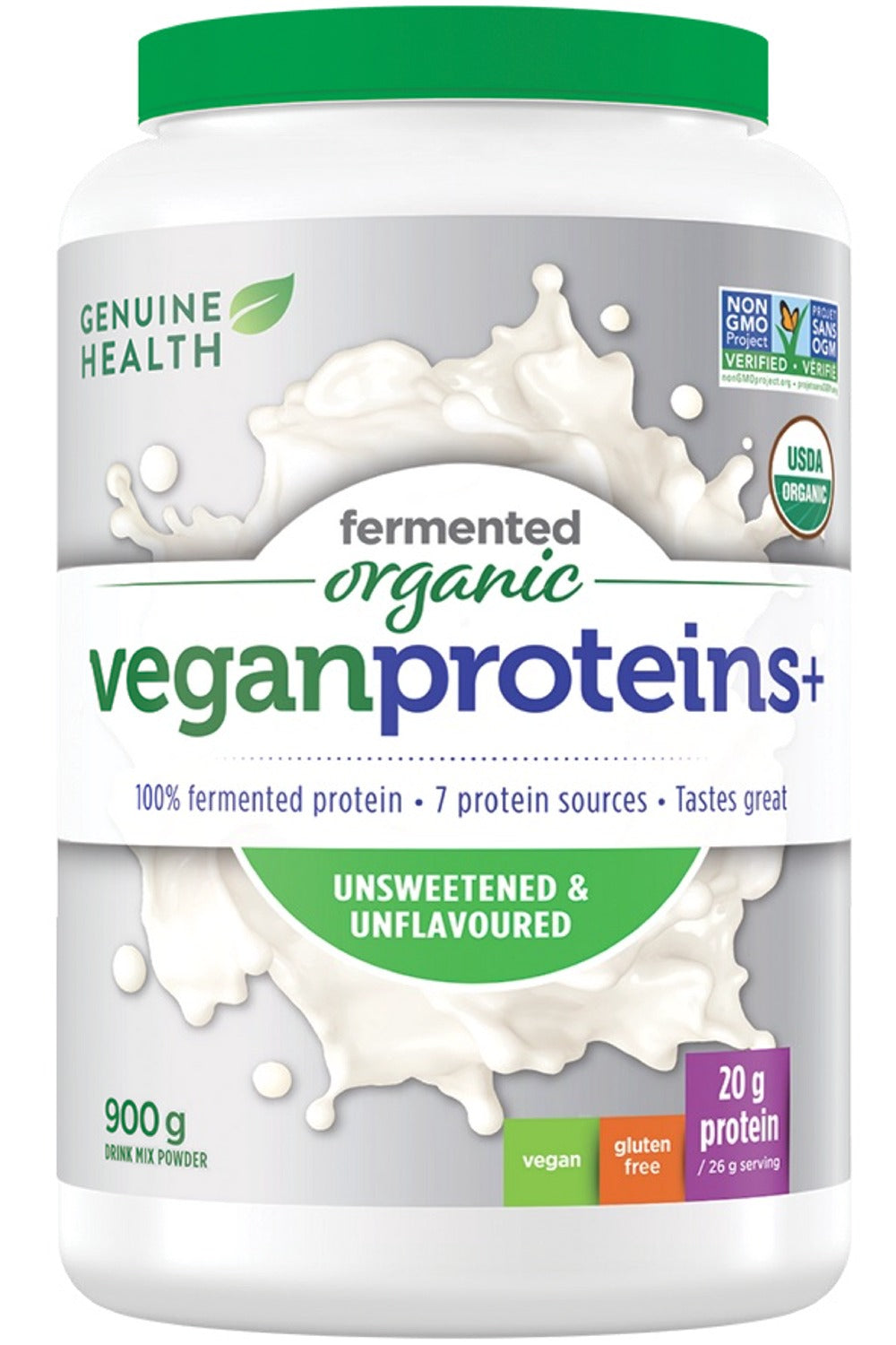 GENUINE HEALTH Fermented Organic Vegan Protein (Unflavoured - 900 g)