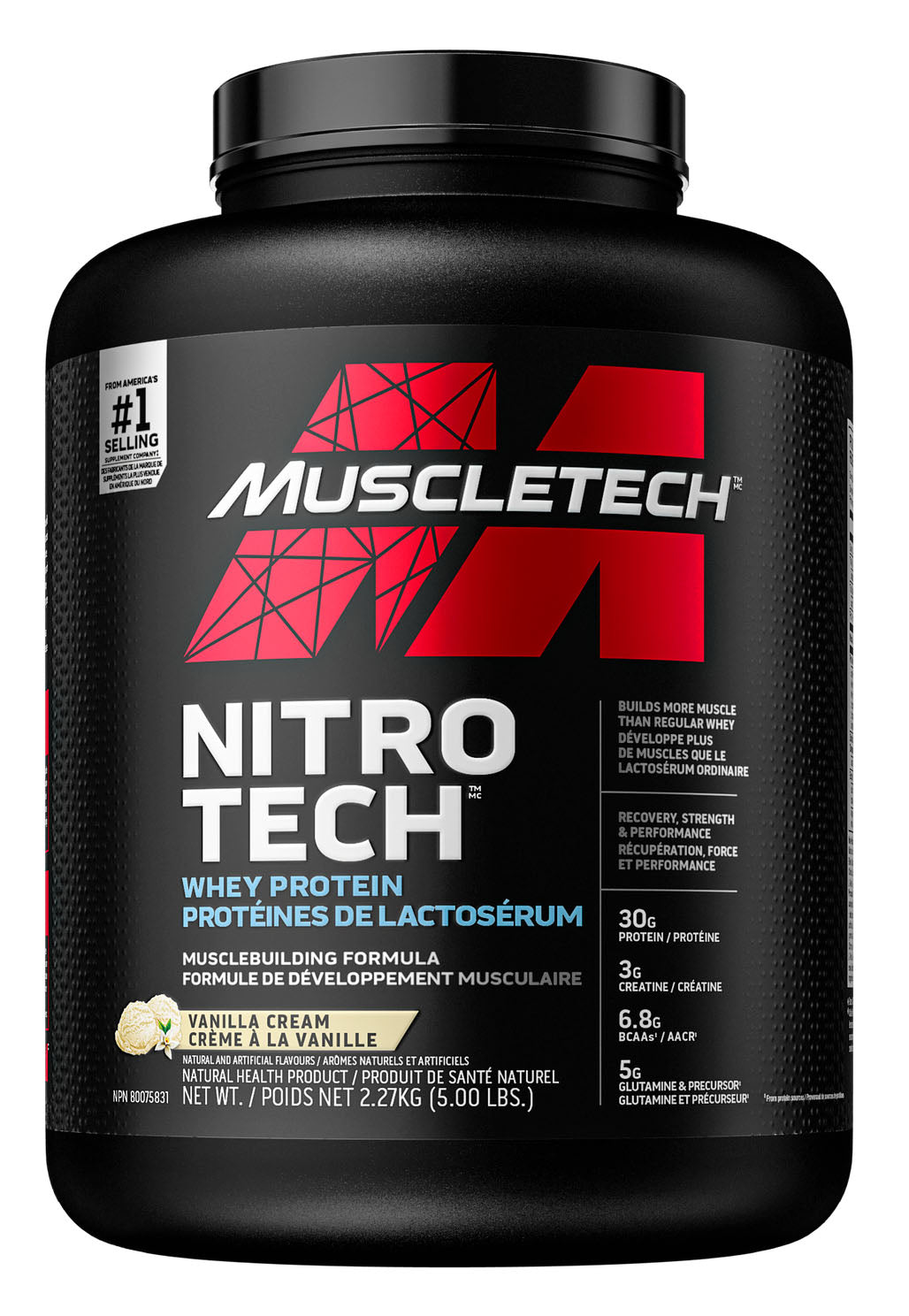 MUSCLE TECH Nitro Tech (Vanilla - 5 lbs)